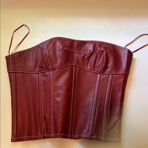 Edikted Red Faux Leather Top